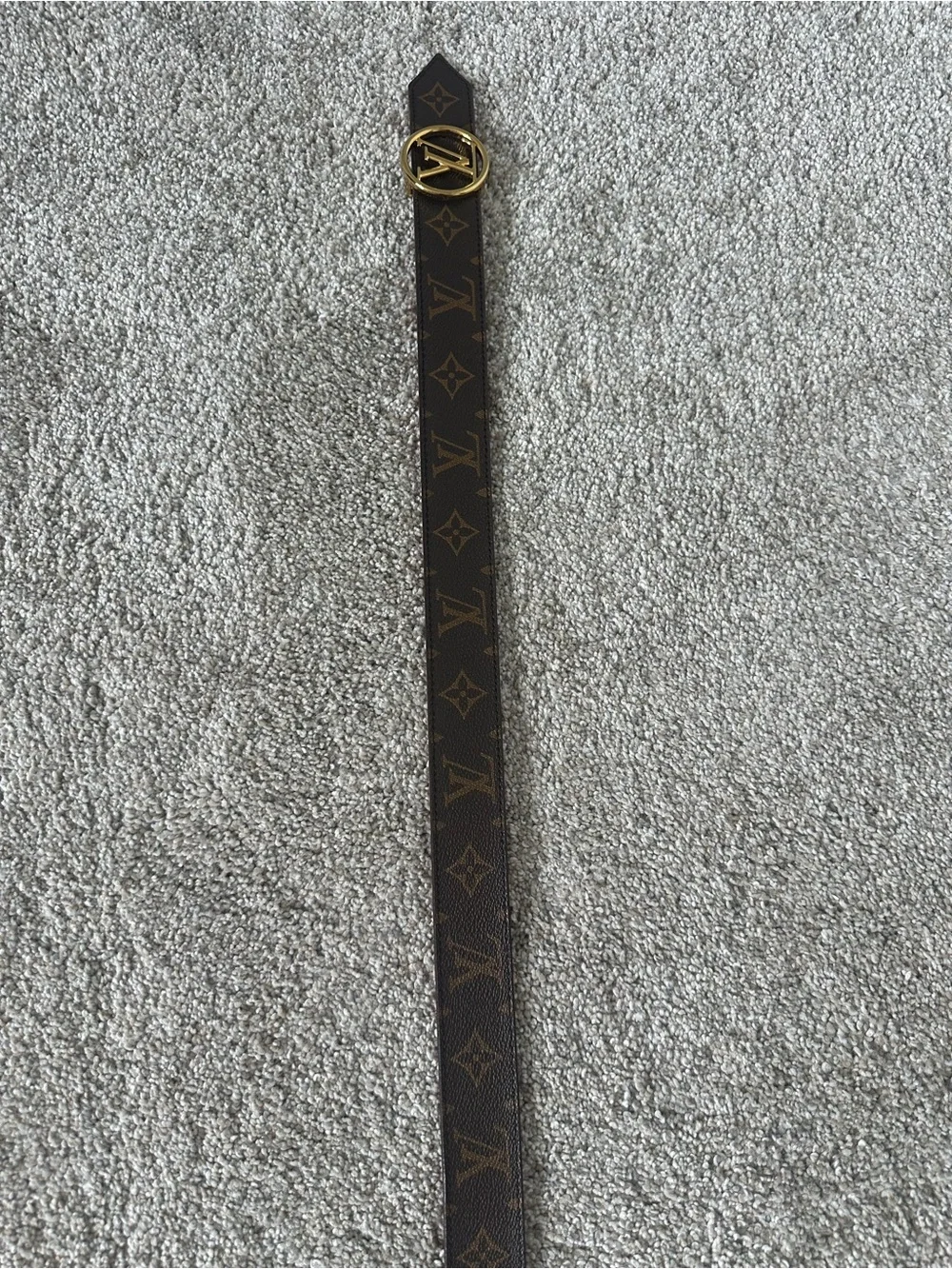 Louis Vuitton Monogram Belt with Red Interior and Gold LV Buckle